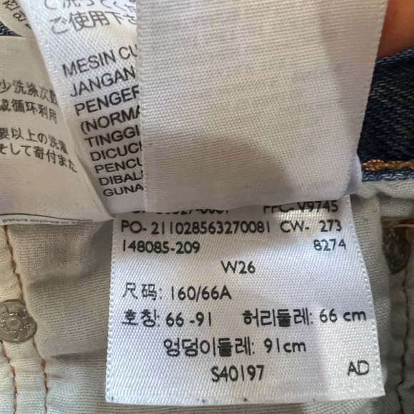 LEVI'S 501‎ High Rise Shorts Womens Size 26 Cutoff Denim Blue Distressed Cotton - Picture 10 of 10